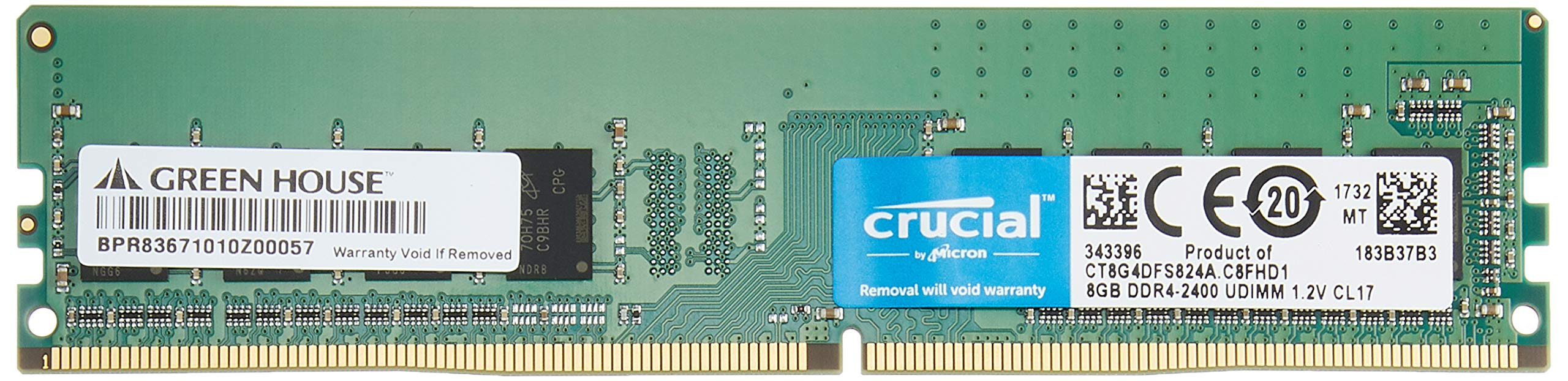 【中古】【非常に良い】グリーンハウス デスクトップ PC 用 メモリ PC4-19200 (DDR4-2400) DDR4 DIMM 4GB GH-DRF2400-8GB