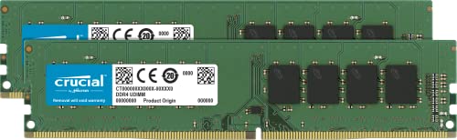 【中古】【非常に良い】crucial 32GB Kit (16GBx2) DDR4 2666 MT/s (PC4-21300) CL19 DR x8 Unbuffered DIMM 288pin CT2K16G4DFD8