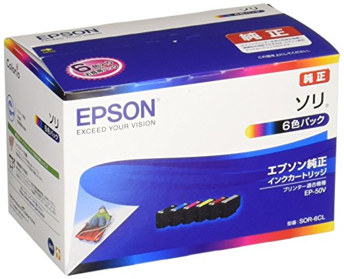 【中古】【非常に良い】エプソン 純正 インクカートリッジ ソリ SOR-6CL 6色パック