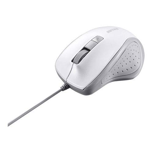【中古】【非常に良い】バッファロー BSMBU300WH 有線 BlueLED 静音 5マウス ホワイト