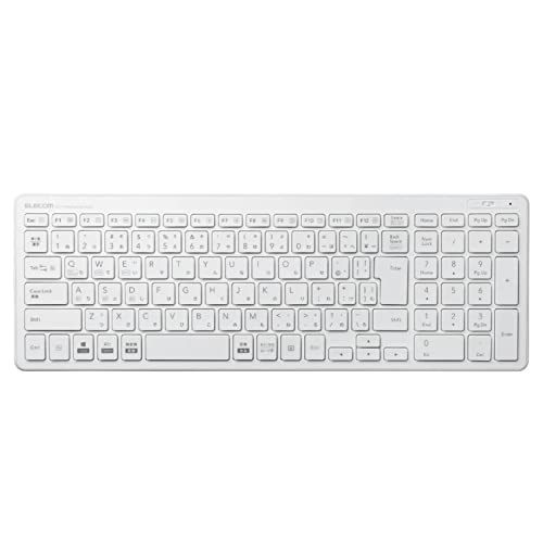 【中古】【非常に良い】エレコム キーボード Bluetooth パンタグラフ コンパクトキーボード Windows・Mac・iOS・Android対応 ホワイト TK-FBP101WH