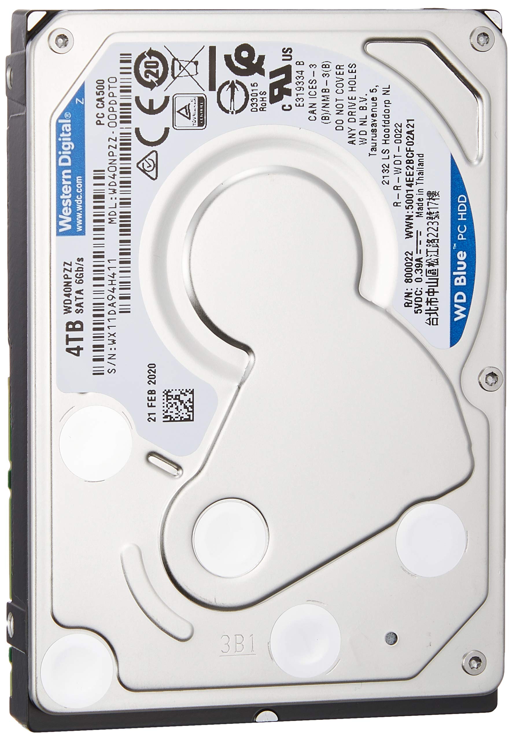 【中古】【非常に良い】Western Digital HDD 4TB WD Blue PC 2.5インチ 内蔵HDD WD40NPZZ