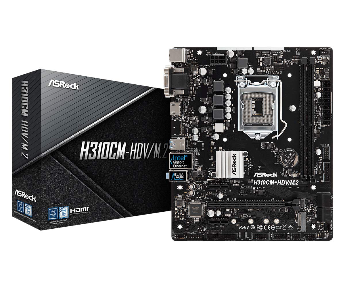 【中古】【非常に良い】ASRock Intel H310チップ搭載 Micro ATX マザーボード H310CM-HDV/M.2