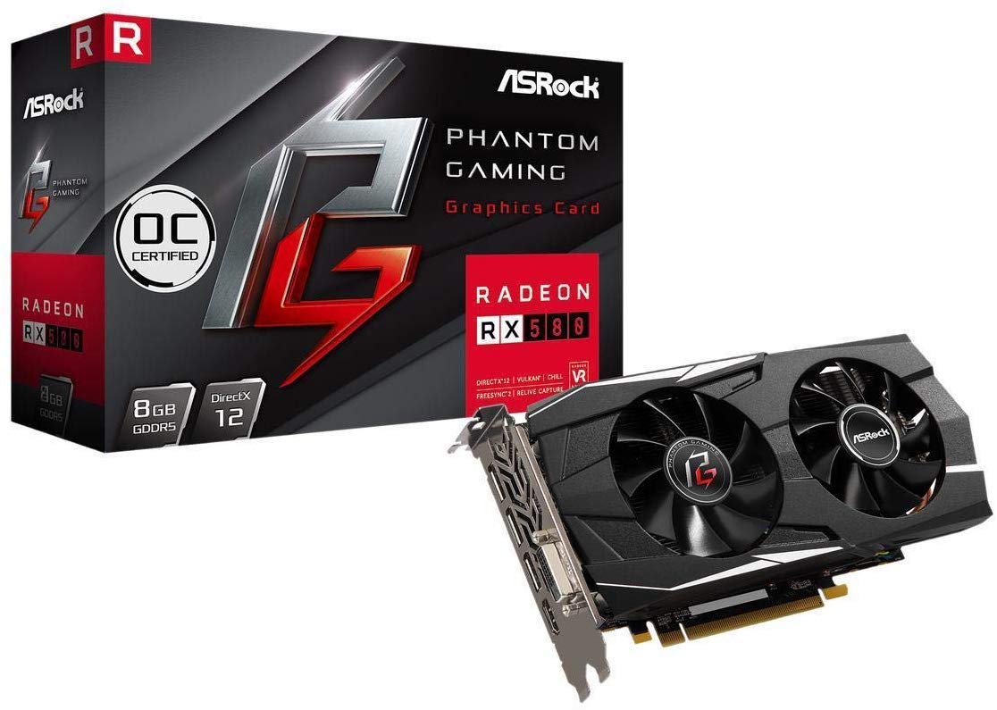 【中古】【非常に良い】ASRock AMD Radeon RX580 搭載 グラフィックボード Phantom gaming モデル PG D Radeon RX580 8G OC｜スカイマーケットプラス