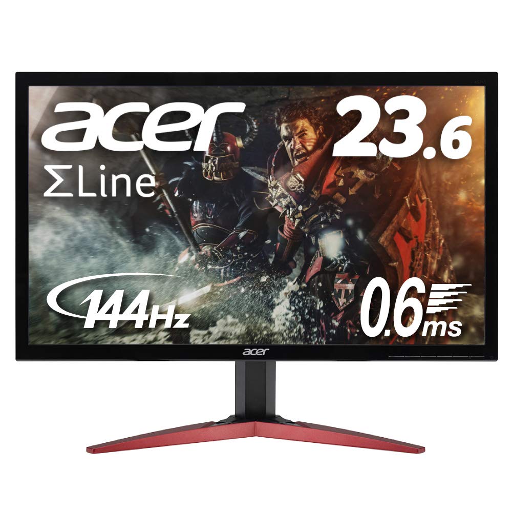 【中古】【非常に良い】Acer ゲーミングモニター SigmaLine 23.6インチ KG241QAbiip 0.6ms(GTG) 144Hz TN FPS向き フルHD FreeSync HDMIx2 ブルーライト軽