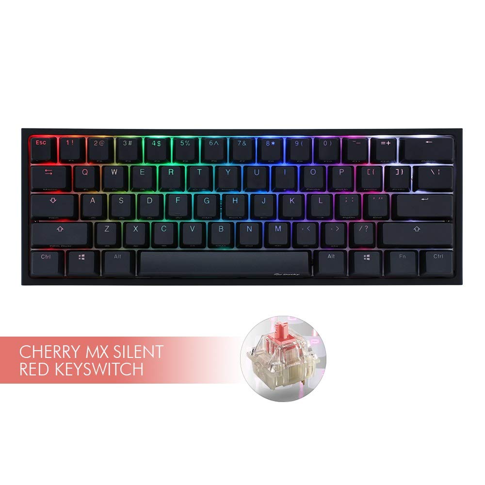 【中古】【非常に良い】Ducky ONE 2 Mini Gaming、MX-Silent Red、RGB-LED、ブラック 9,966円