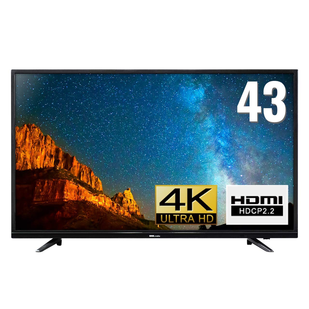 【中古】【非常に良い】DMM.make モニター ディスプレイ DKS-4K43DG3 43インチ/4K/HDR/IPSパネル HDMI2.0・USB・VGA端子