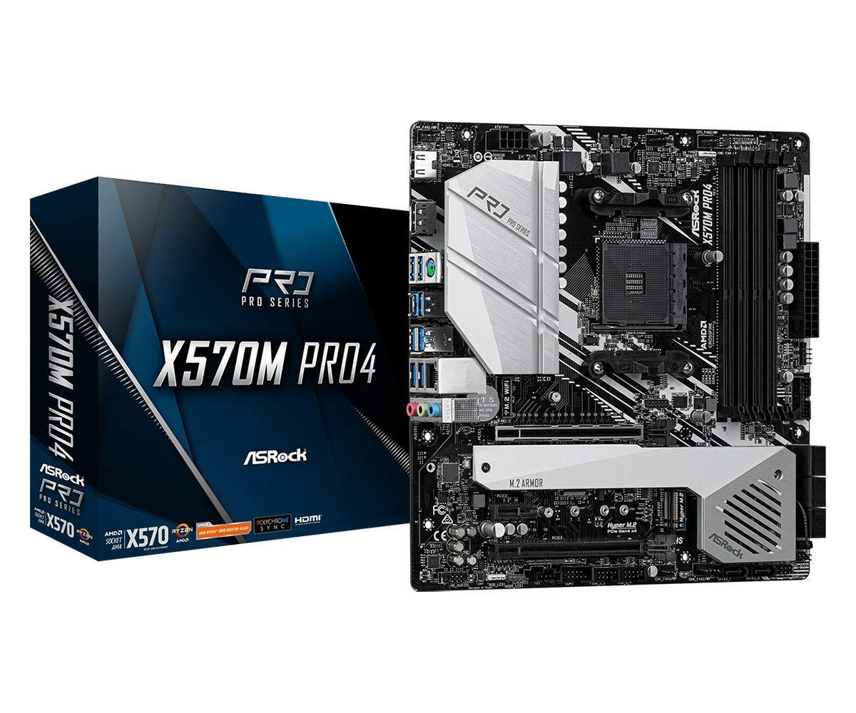 【中古】【非常に良い】ASRock マザーボード X570 M Pro4 AMD Ryzen 5000 シリーズ CPU ( Soket AM4 ) 対応 X570 Micro ATX マザーボード 【国内】