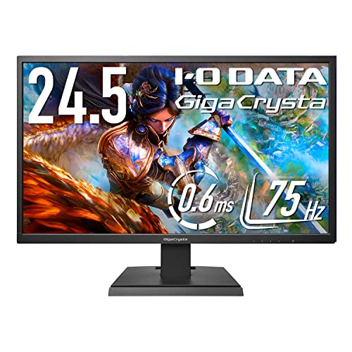 【中古】【非常に良い】IODATA ゲーミングモニター 24.5インチ FHD 1080p GigaCrysta 75Hz 0.6ms TNパネル (PS4/HDMI×2/DisplayPort/アナログRGB/スピーカ