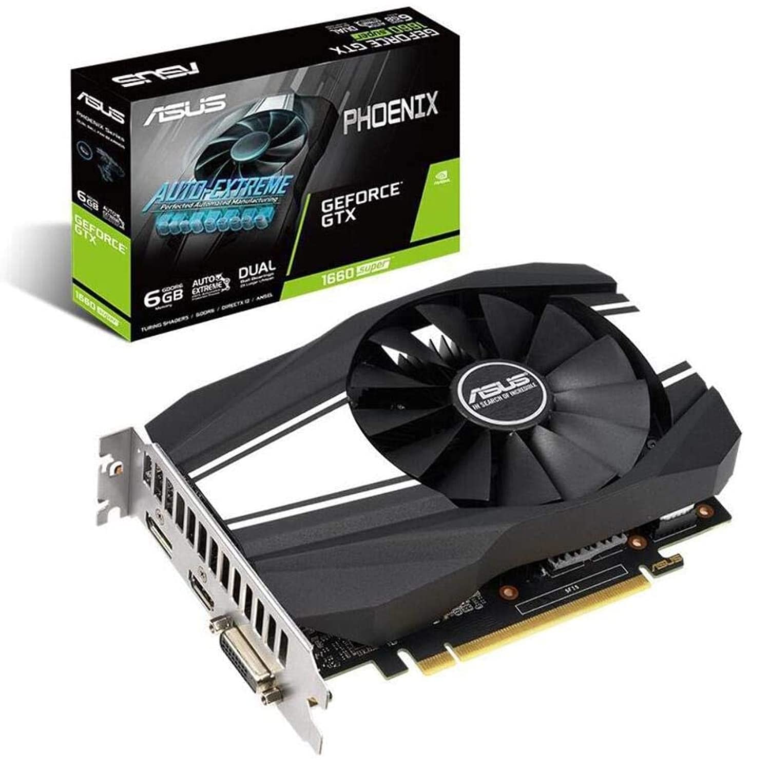 【中古】【非常に良い】ASUS NVIDIA GeForce GTX 1660S 搭載 シングルファンモデル 6G PH-GTX1660S-O6G