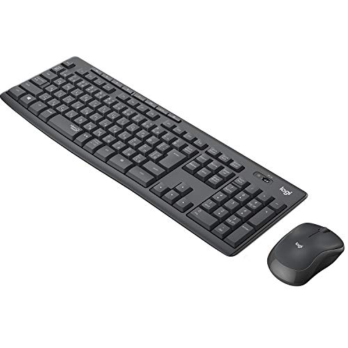 【中古】【非常に良い】ロジクール ワイヤレスマウス キーボード セット MK295GP 静音 耐水 無線 USB接続 Unifying非対応 MK295 グラファイト