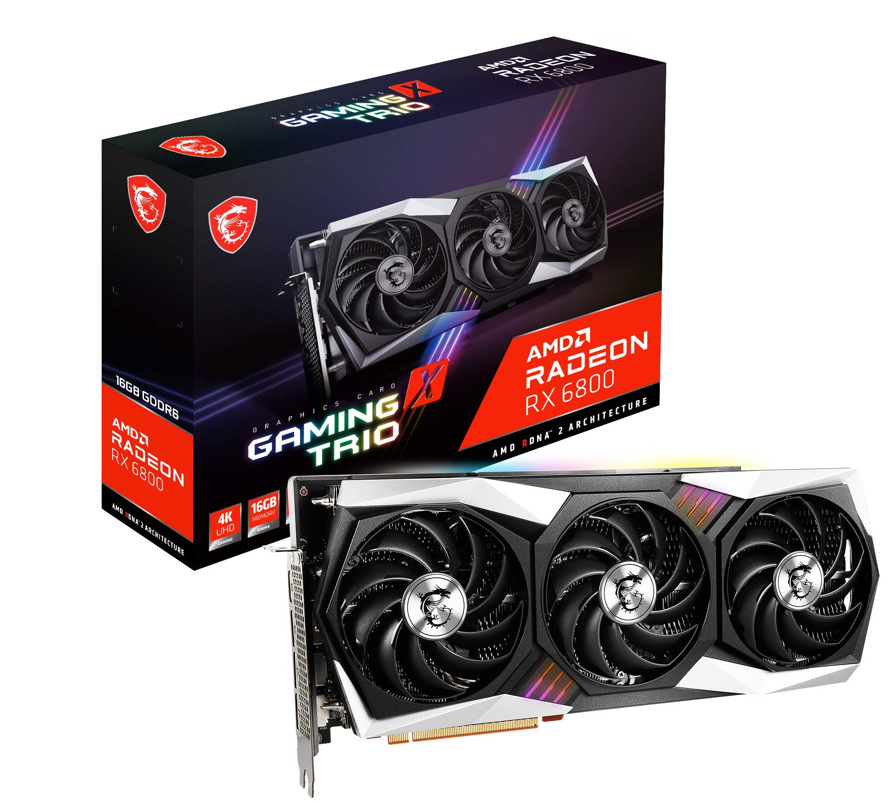 【中古】【人並み外れたに好いたらしい】MSI Radeon RX 6800 GAMING X TRIO 16G グラフィクスゲーム盤 VD7459