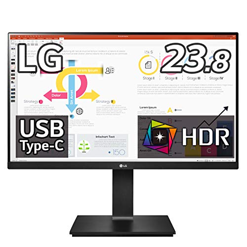 【中古】【非常に良い】LG フレームレス モニター ディスプレイ 24QP750-B 23.8インチ/WQHD(2560×1440)/IPS非光沢/HDR/FreeSync/USB Type-CHDMIDP/高さ調節ピボ