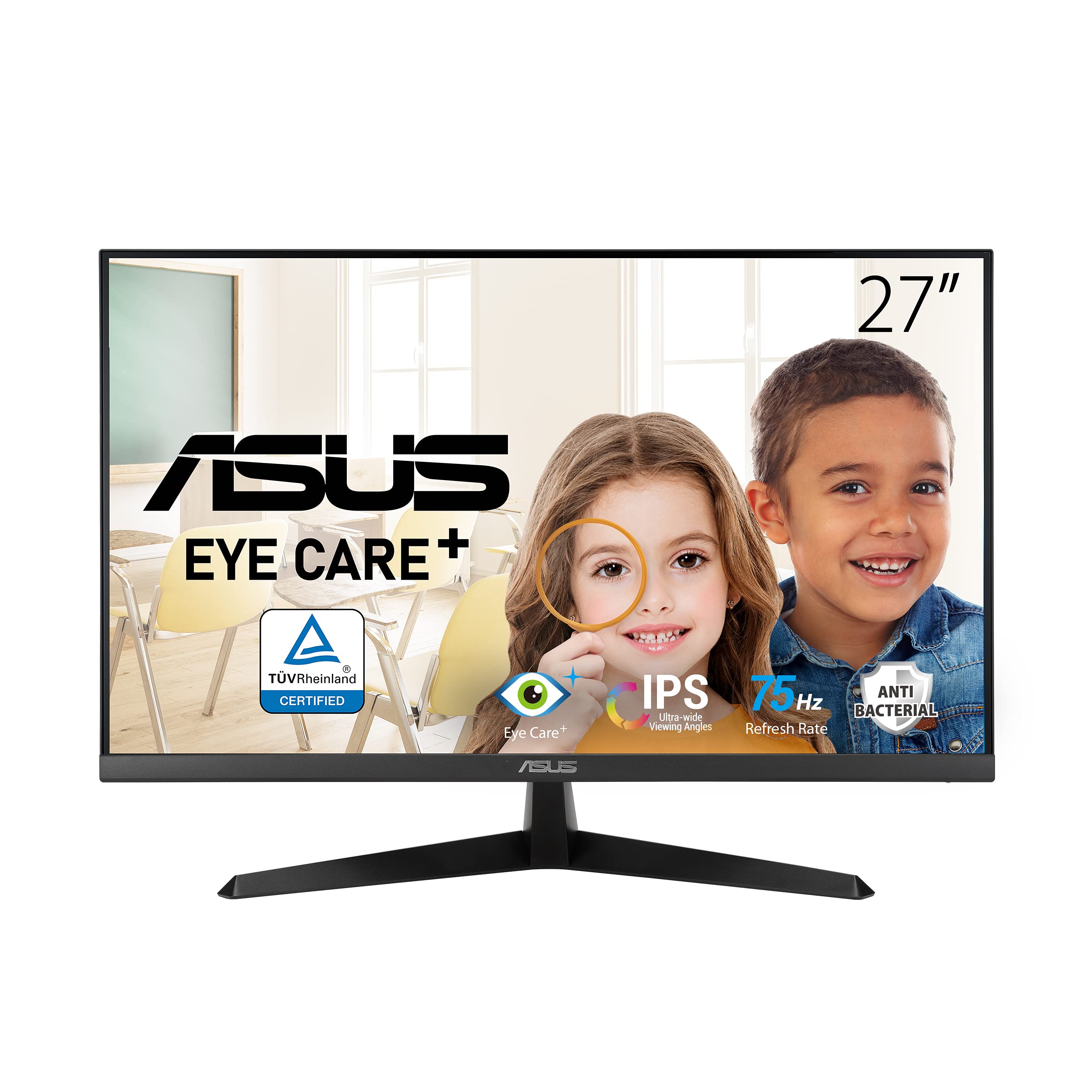 【中古】【人並み外れたに好いたらしい】ASUS 管する Eye Care VY279HE 27in/盛りだくさん固定ディスク/IPS/抗菌産業/75サイクル/1ms/HDMIVGA/青味ともし火助け出す/途切らせるリマインダー/フリッカフリー/VESA相応う/3年