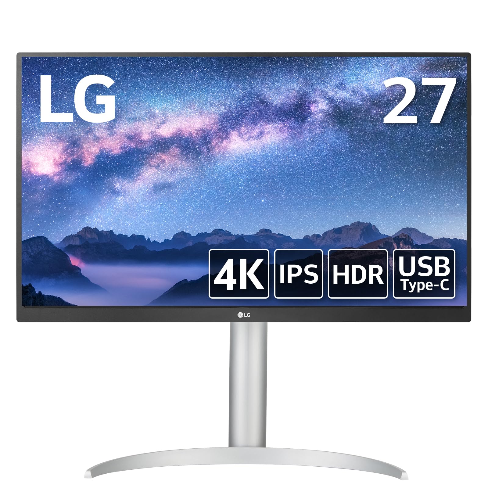 【中古】【非常に良い】LG モニター ディスプレイ 27UP550-W 27インチ/4K/HDR/IPS非光沢/USB Type-CHDMI×2DisplayPort/FreeSync/高さ調節ピボット対応 /3年安心・