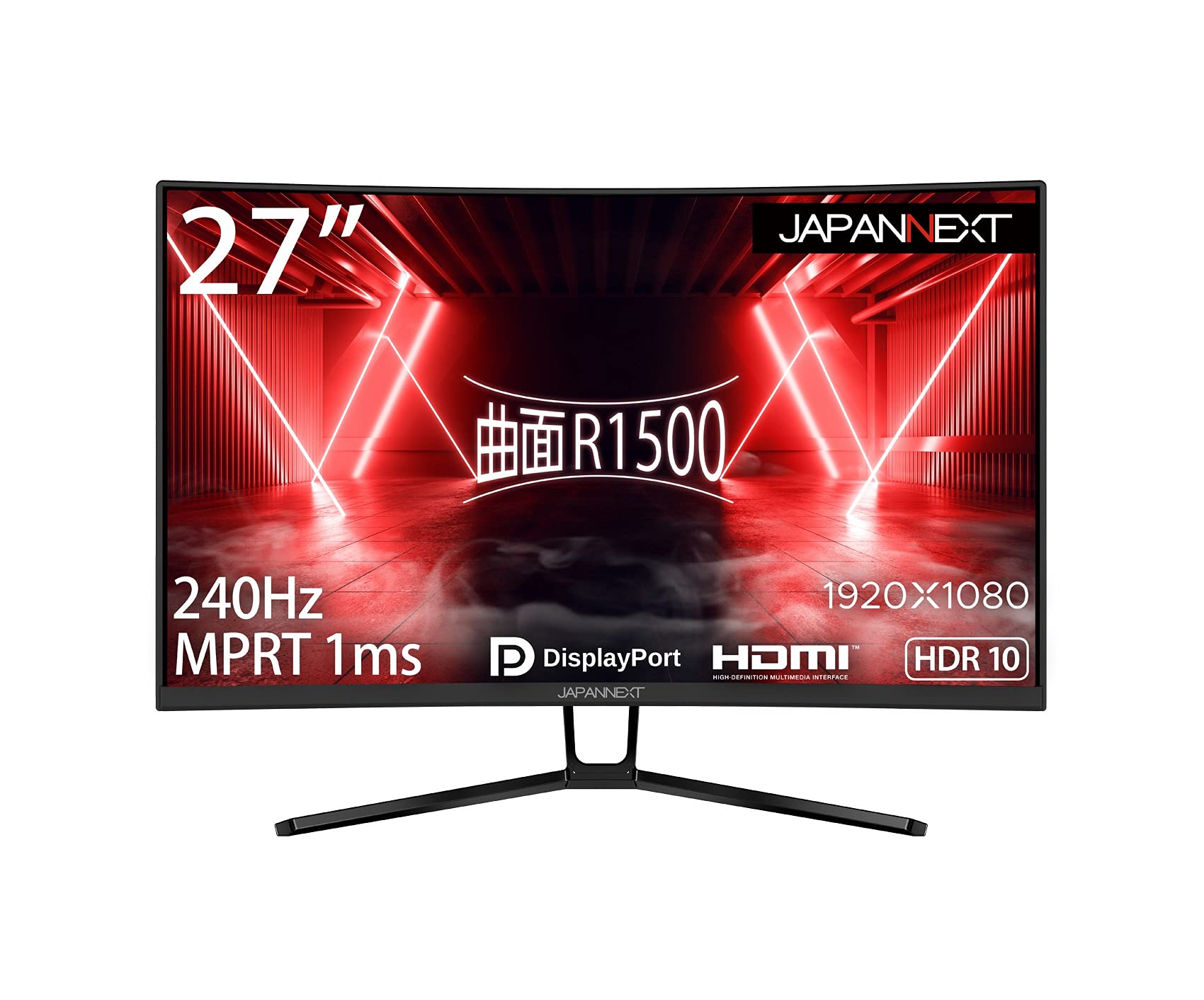 【中古】【非常に良い】JAPANNEXT 27インチ ゲーミングモニター 240Hz 1ms フルHD 1920x1080解像度 VA パネル ディスプレイ (HDMI/DisplayPort/ブルーライトカット / 視｜スカイマーケットプラス