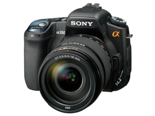 【中古】【人並み外れたに好いたらしい】SONY デジタル一眼二眼レフ写真機H望遠レンズ一揃いの道具 α350 高倍率望遠レンズ一揃いの道具 黒いこと DSLR-A350H