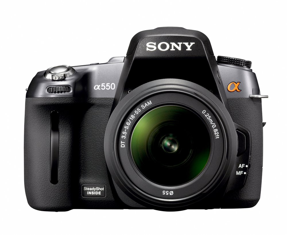 【中古】【人並み外れたに好いたらしい】SONY デジタル一眼一眼レフ α550 望遠レンズ一揃いの道具 DT 18-55粍 F3.5-5.6 SAM属する DSLRA550L