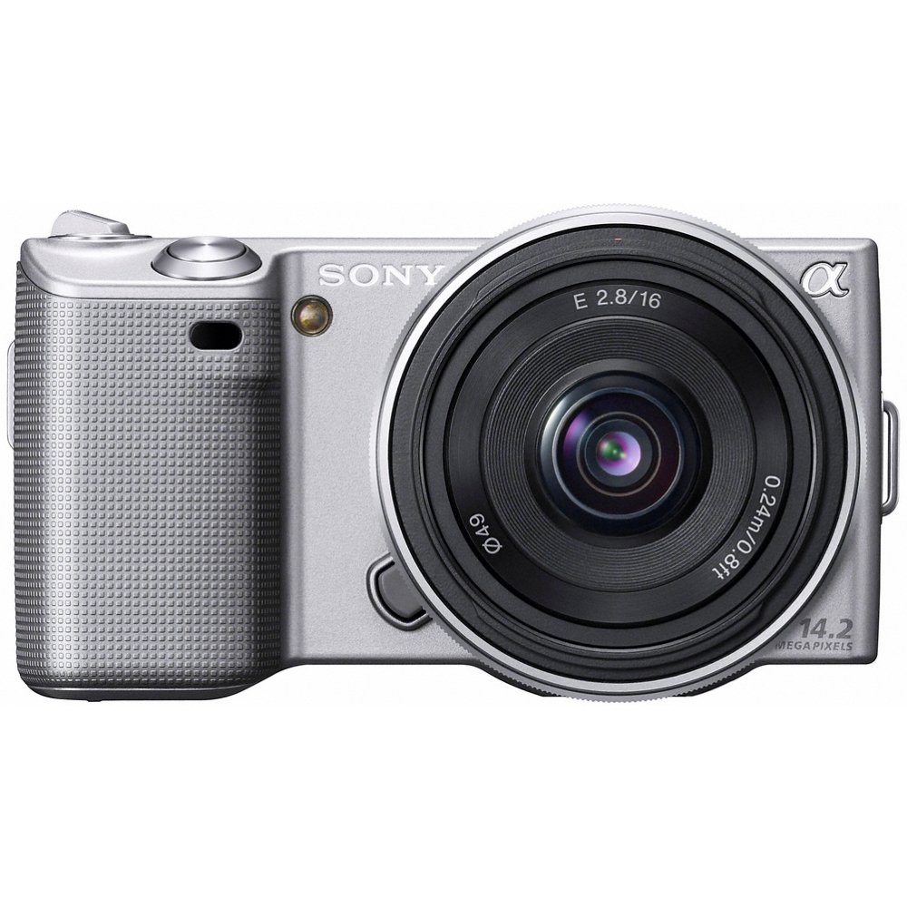 【中古】【人並み外れたに似つかわしい】ソニー デジタル一眼α NEX-5 薄型広角水晶体一揃いの道具 しろがね色 NEX-5A/S