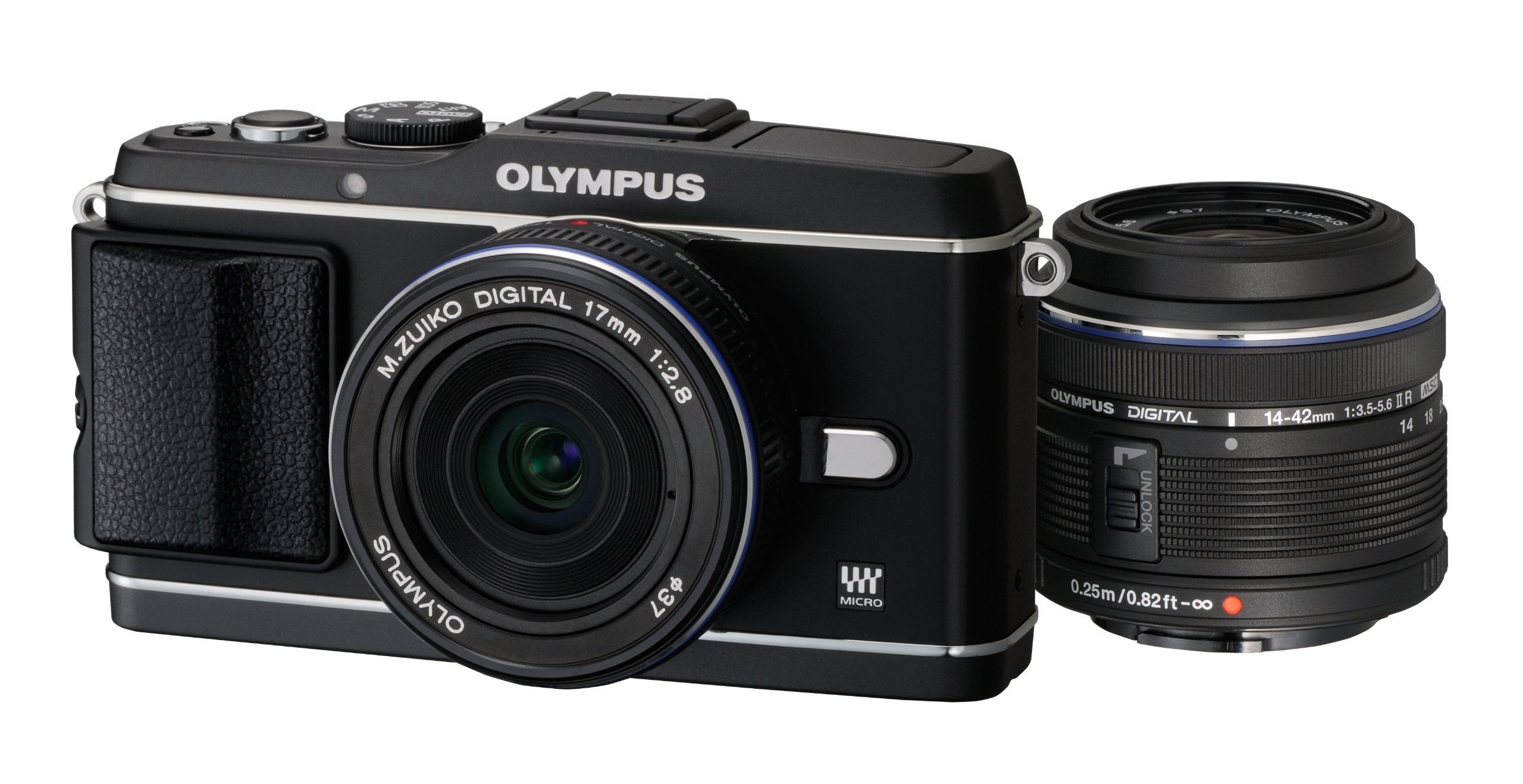【中古】【非常に良い】OLYMPUS ミラーレス一眼 PEN E-P3 ツインレンズキット ブラック E-P3 TKIT BLK