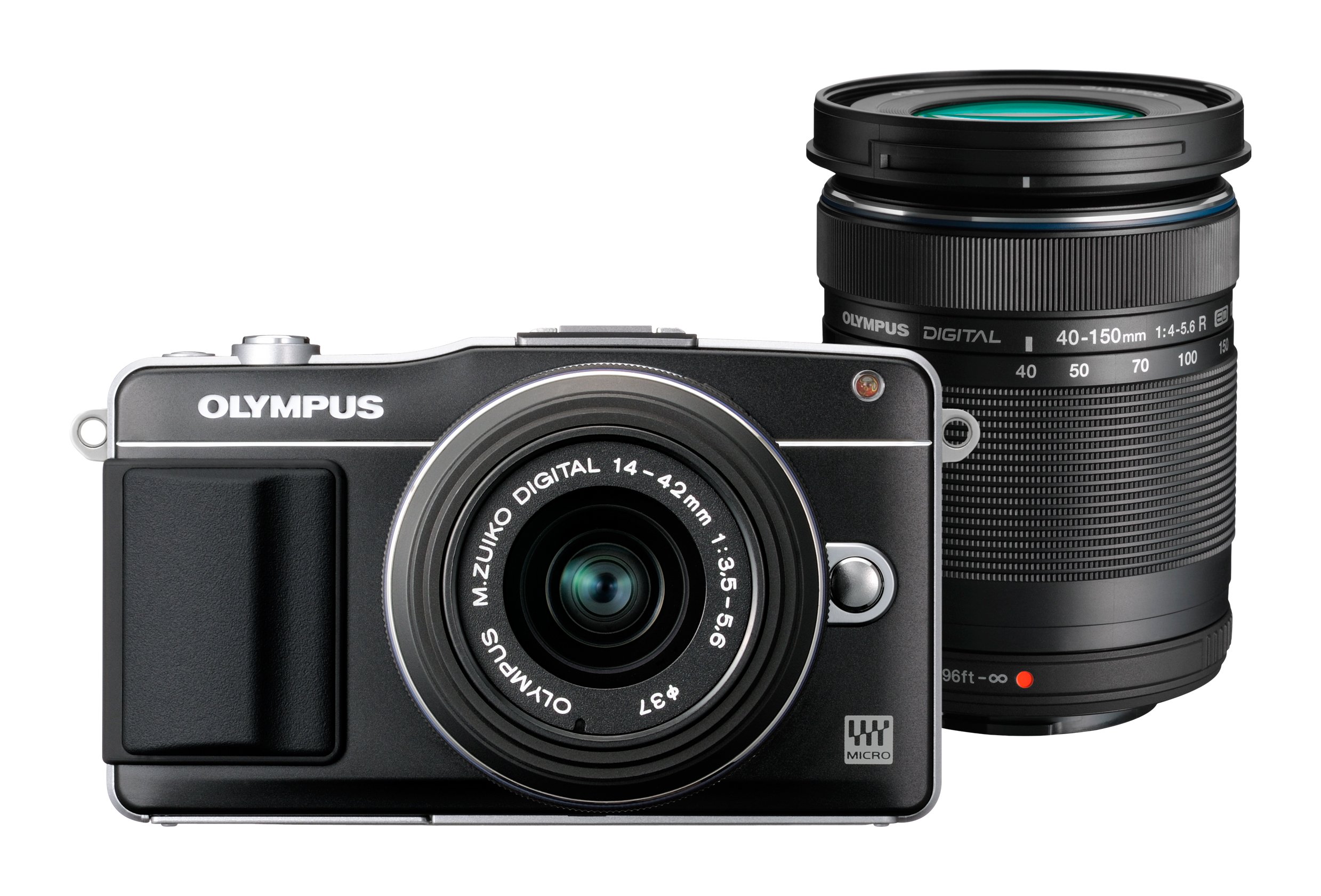 【中古】【非常に良い】OLYMPUS ミラーレス一眼 PEN mini E-PM2 ダブルズームキット ブラック E-PM2 DZKIT BLK