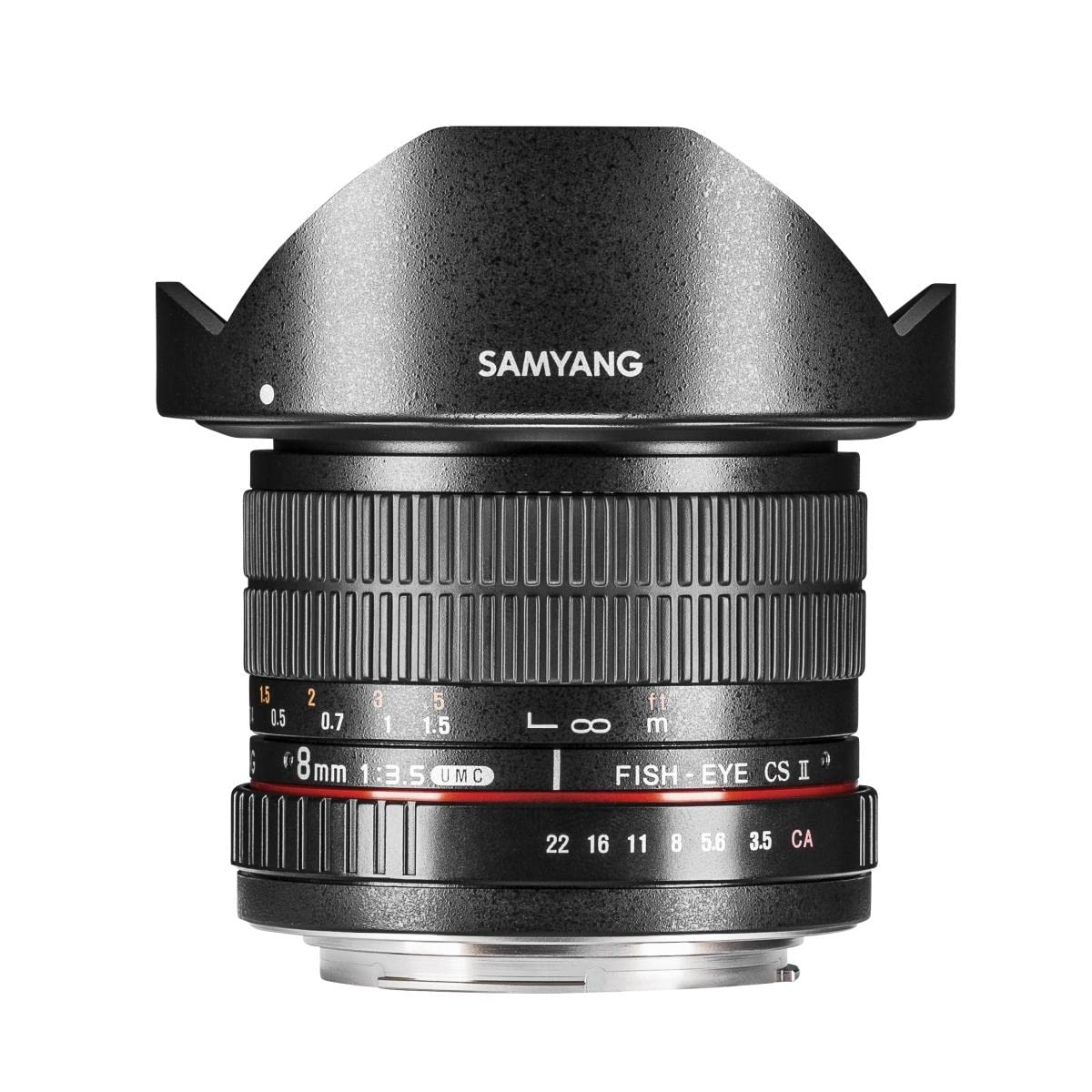 【中古】【非常に良い】SAMYANG 単焦点魚眼レンズ 8mm F3.5 ソニー αA用 APS-C用 フード脱着式