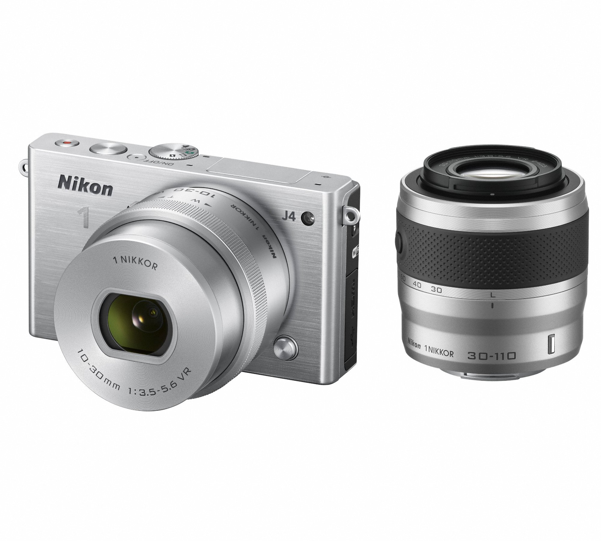 【中古】【非常に良い】Nikon ミラーレス一眼 Nikon1 J4 ダブルズームキット シルバー J4WZSL｜スカイマーケットプラス