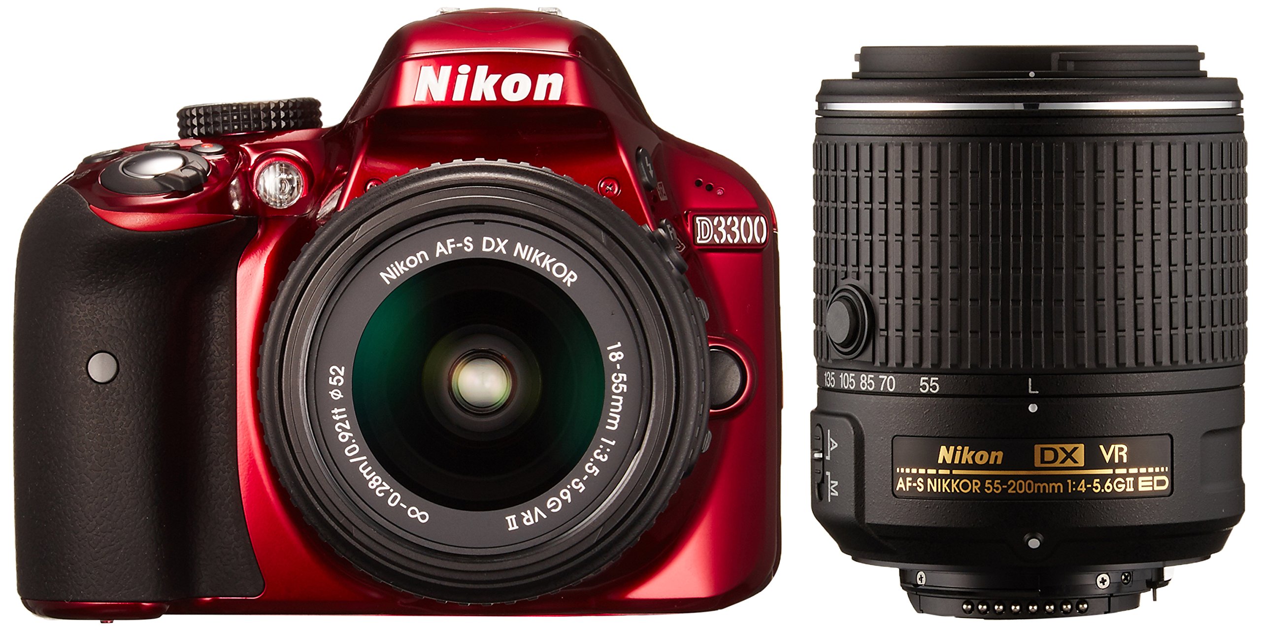 【中古】【非常に良い】Nikon デジタル一眼レフカメラ D3300 ダブルズームキット2 レッド