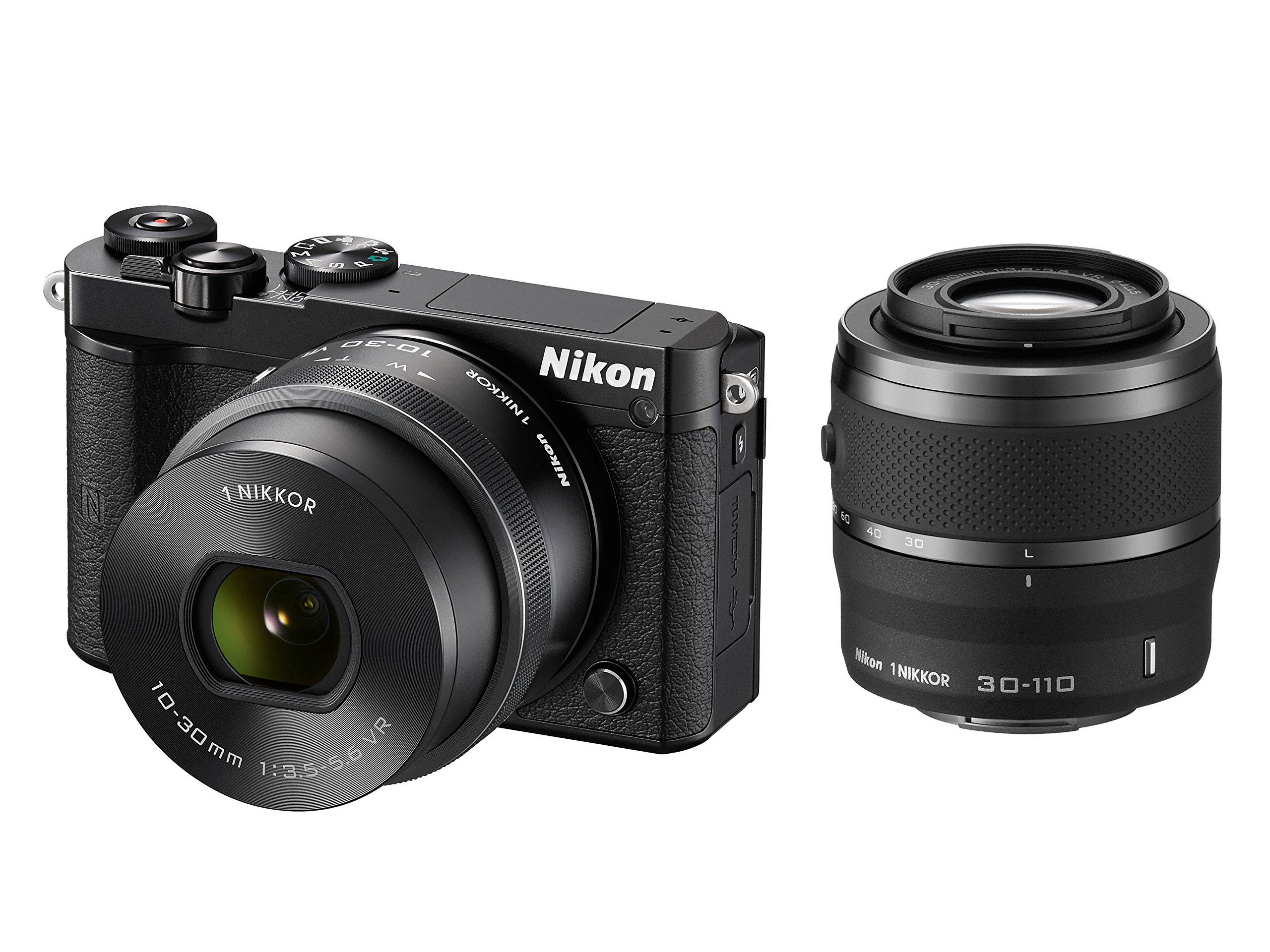 【中古】【非常に良い】Nikon ミラーレス一眼 Nikon1 J5 ダブルズームキット ブラック J5WZBK|スカイマーケットプラス