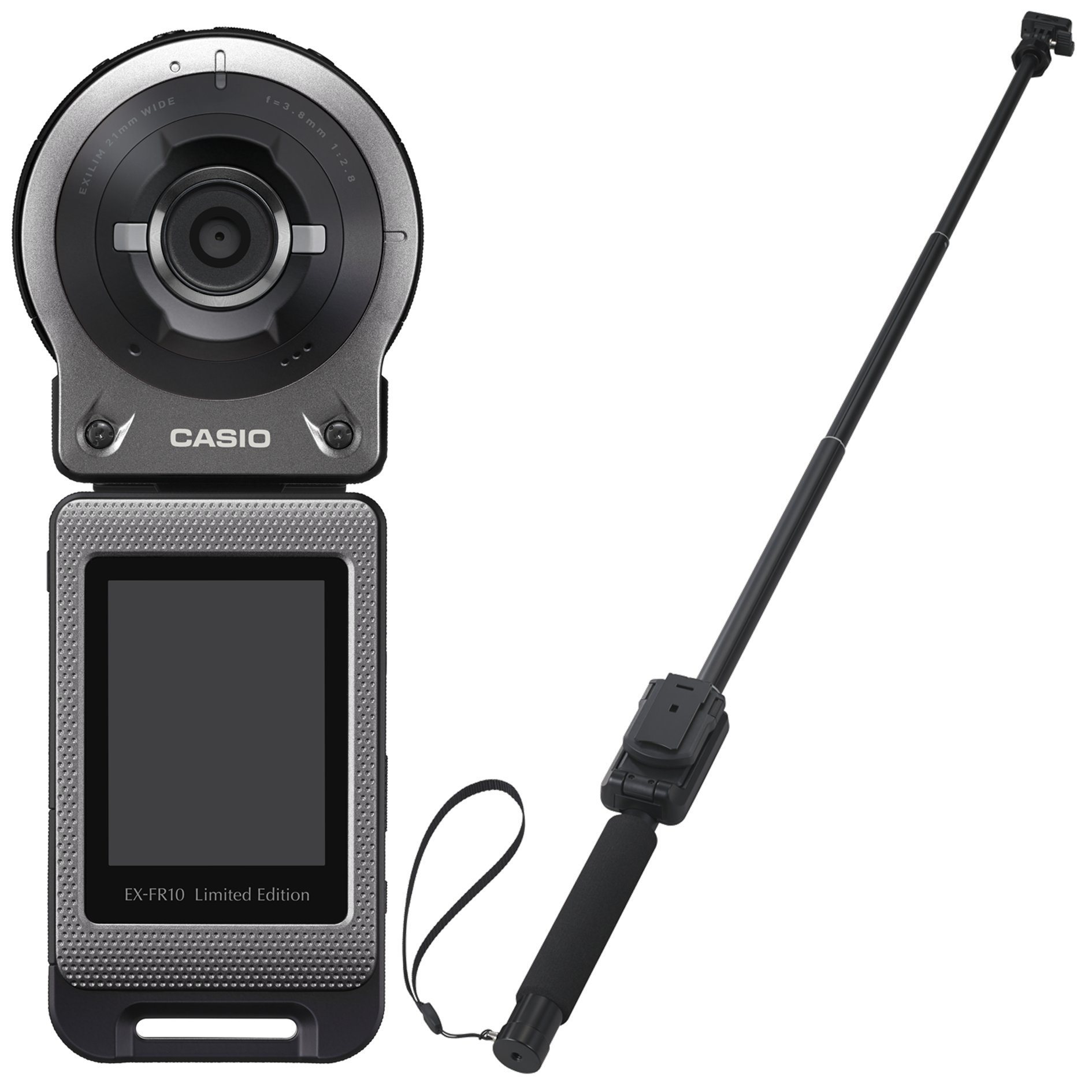 【中古】【非常に良い】CASIO EXILIM 限定モデル EX-FR10GYSET マルチアングルスティックセット 14.1M画素 カメラ部/コントロール部分離 フリースタイルカメラ 限定カラー