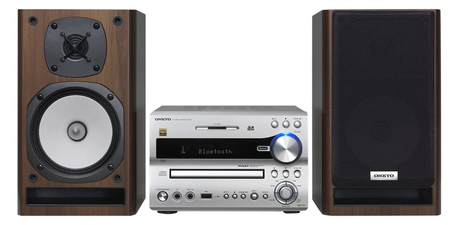 【中古】【非常に良い】ONKYO Bluetooth/ CD/SD/USB/ハイレゾ対応 ミニコンポ シルバー X-NFR7TX(D)