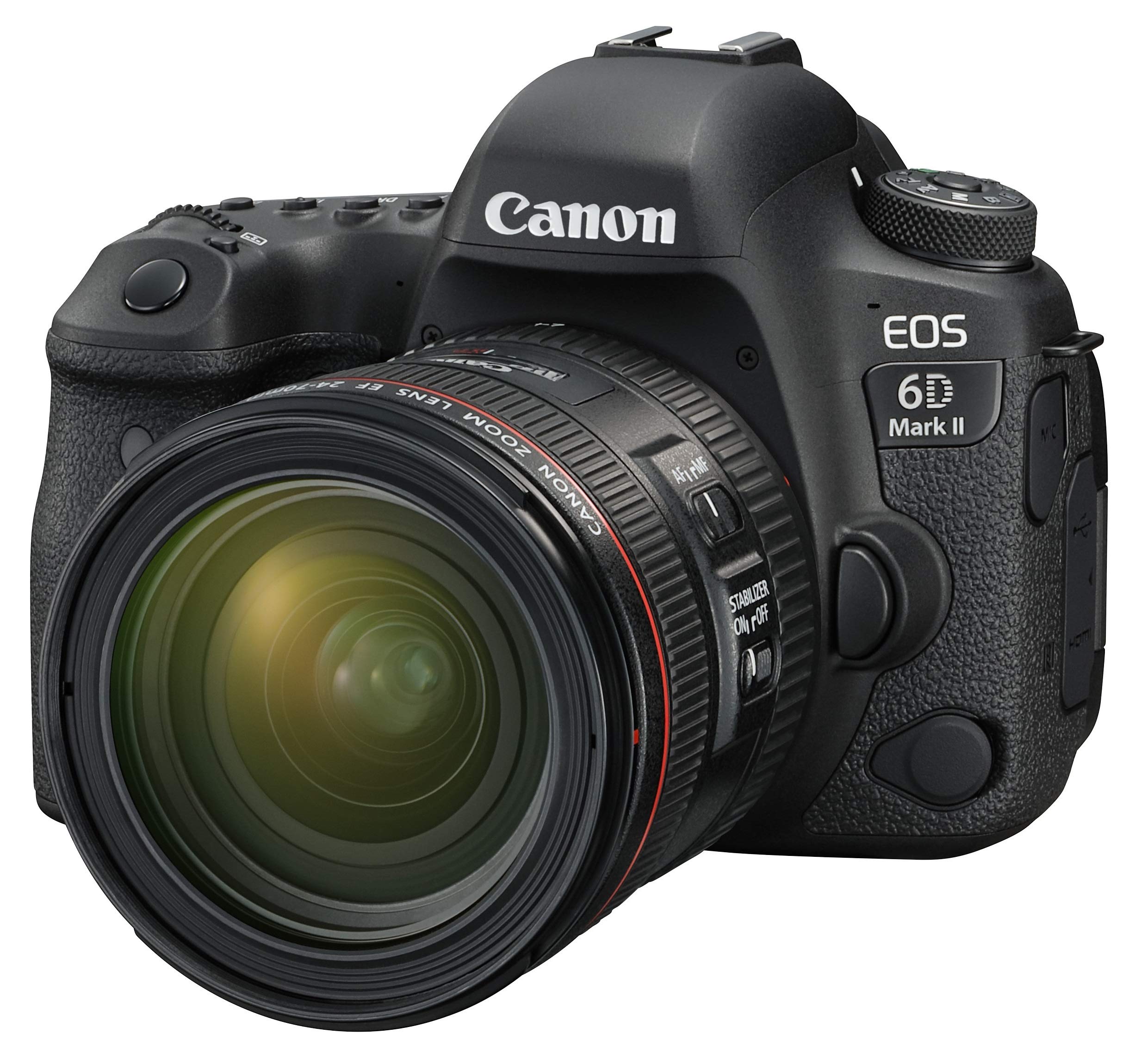 【中古】【人並み外れたに好いたらしい】Canon デジタル一眼一眼レフ写真機 EOS 6D Mark II EF24-70 F4L IS USM 水晶体一揃いの道具 EOS6DMK2-2470ISLK