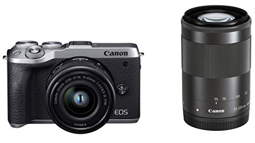 【中古】【非常に良い】Canon ミラーレス一眼カメラ EOS M6 Mark II ダブルズームキット シルバー EOSM6MK2SL-WZK