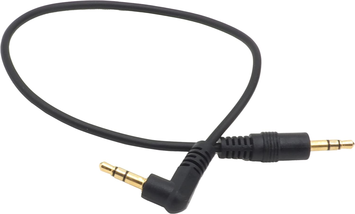 【中古】【非常に良い】オーディオファン オーディオケーブル 3.5mm ステレオミニプラグ 3極 片側 L字端子 ブラック みじかい 30cm