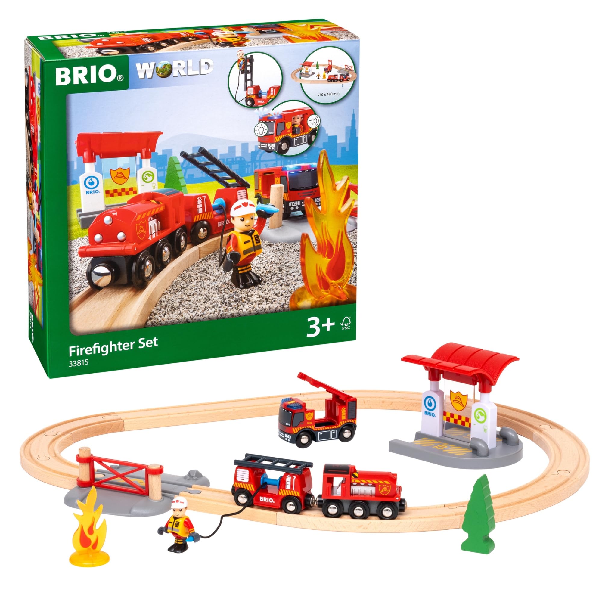 【中古】【人並み外れたに好いたらしい】BRIO (ブリオ) ファイヤーレスキューセット 33815 客体年歯 3歳~ 【手あそび 手あそび 木製手あそび 木製軌跡 軌跡仕掛ける 差し上げ物（生まれ落ちる日/クリスマス）】 その他-おもちゃ