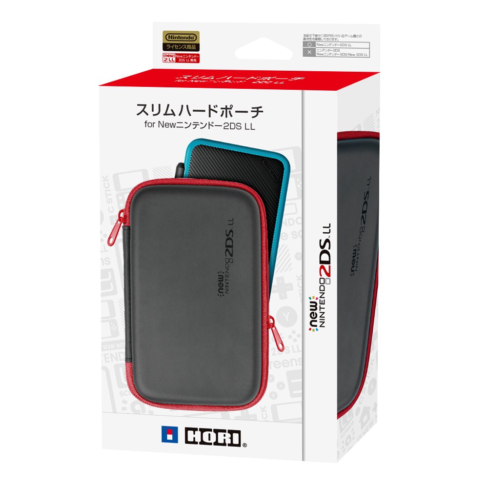 【中古】【非常に良い】【2DS LL対応】スリムハードポーチ for Newニンテンドー2DS LL ブラック×レッド