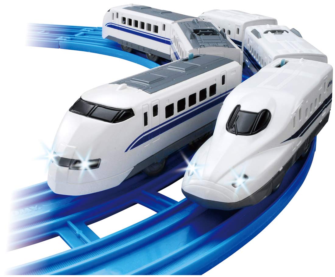 【中古】【非常に良い】プラレール ライト付 パパとぼくの300系&N700typeAのぞみダブルセット