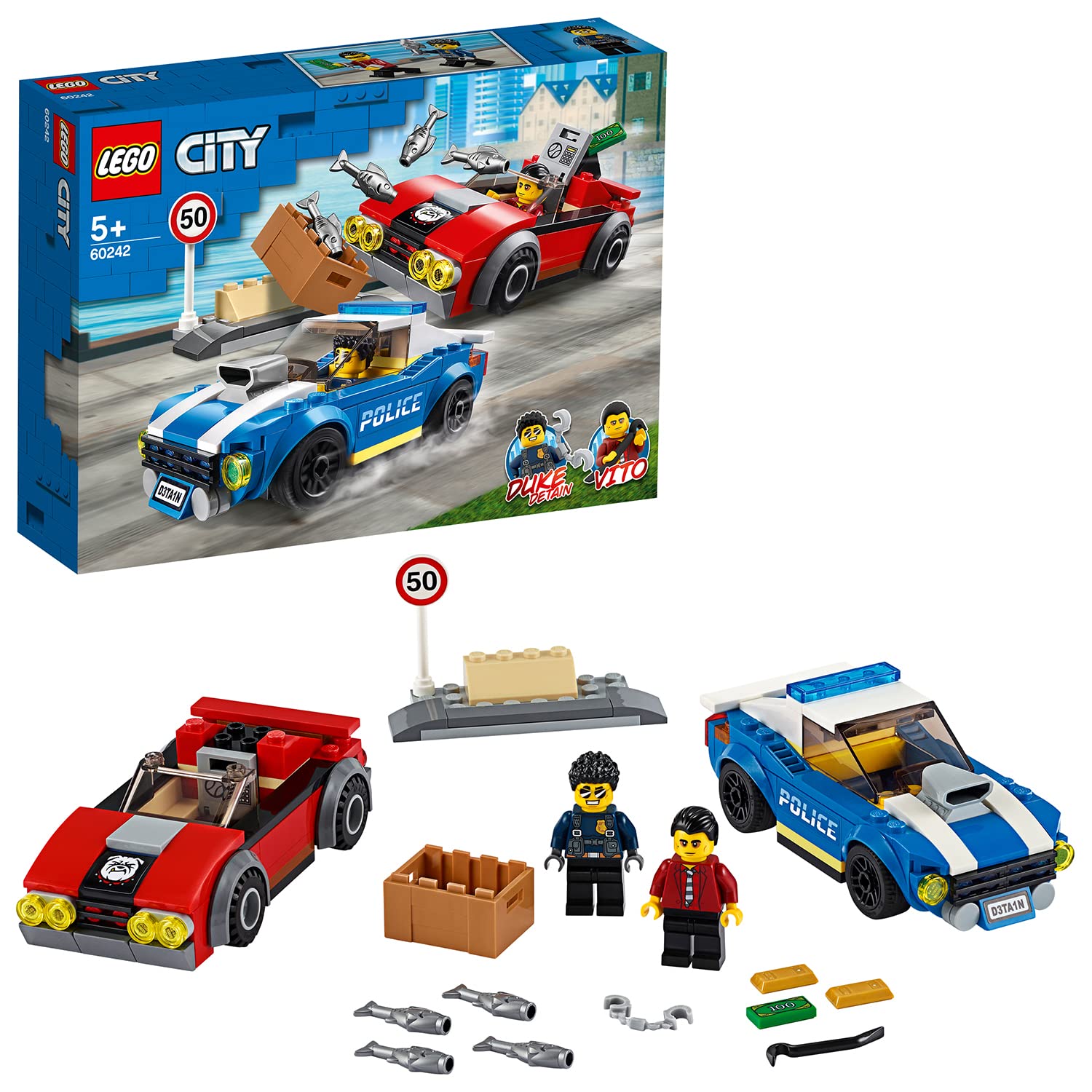【中古】【人並み外れたに好いたらしい】レゴ(LEGO) シティ 刑事警察 ハイウェイの攻略劇 60242 ブロック-おもちゃ