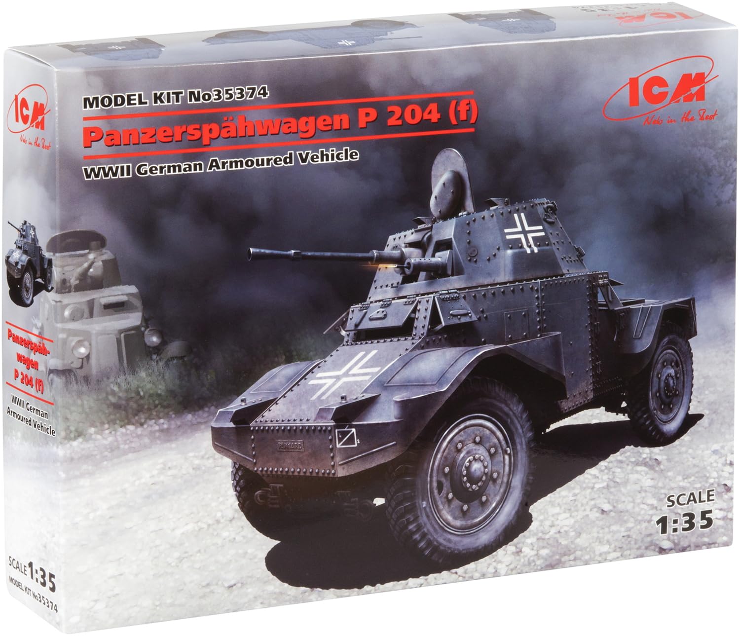 【中古】【非常に良い】アイシーエム ICM 1/35 ドイツ P204 (f) 装甲車 プラモデル 35374|スカイマーケットプラス