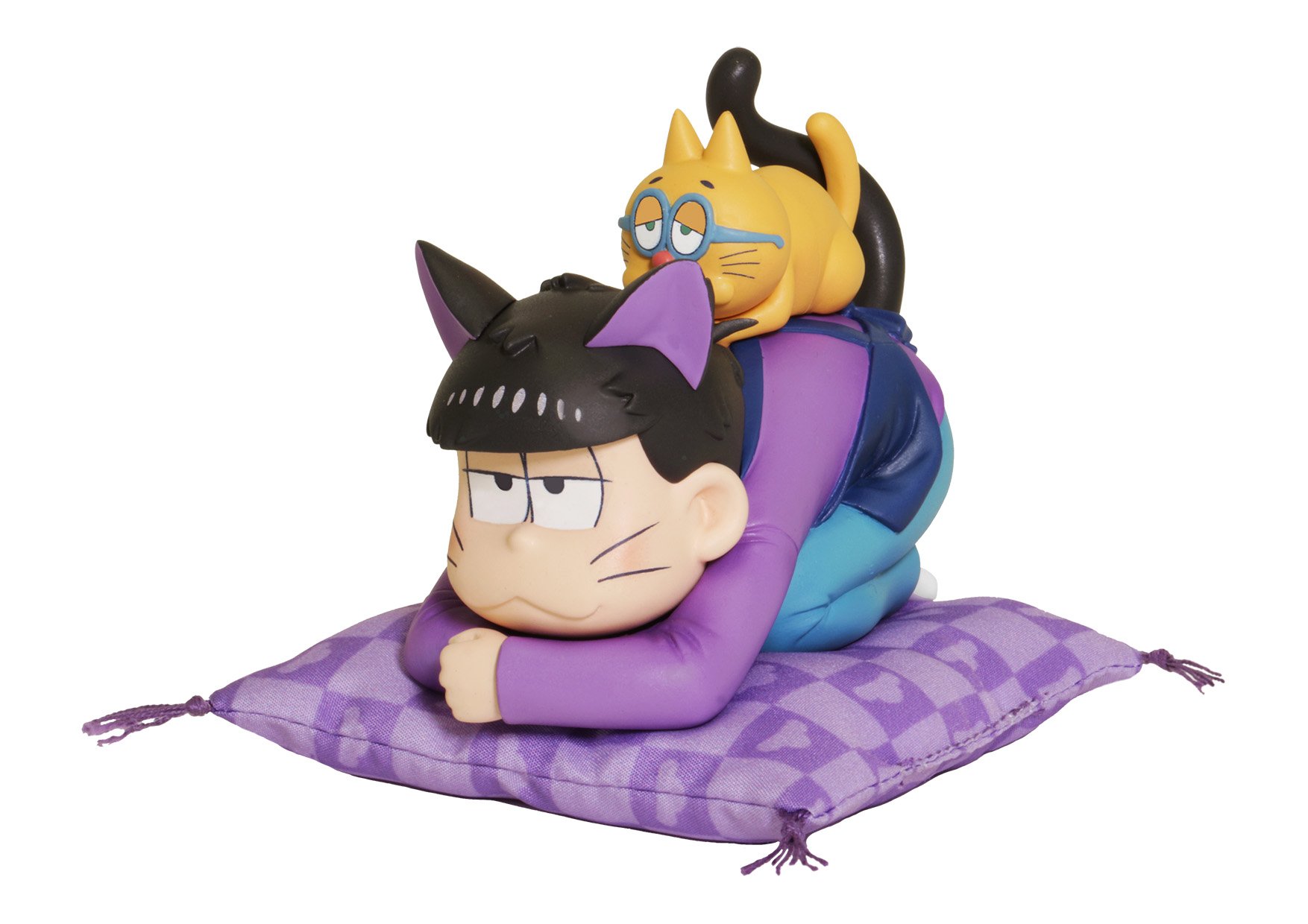 【中古】【非常に良い】おそ松さん 一松ネコぶんちん&エスパーニャンコメモスタンド 塗装済み完成品フィギュア
