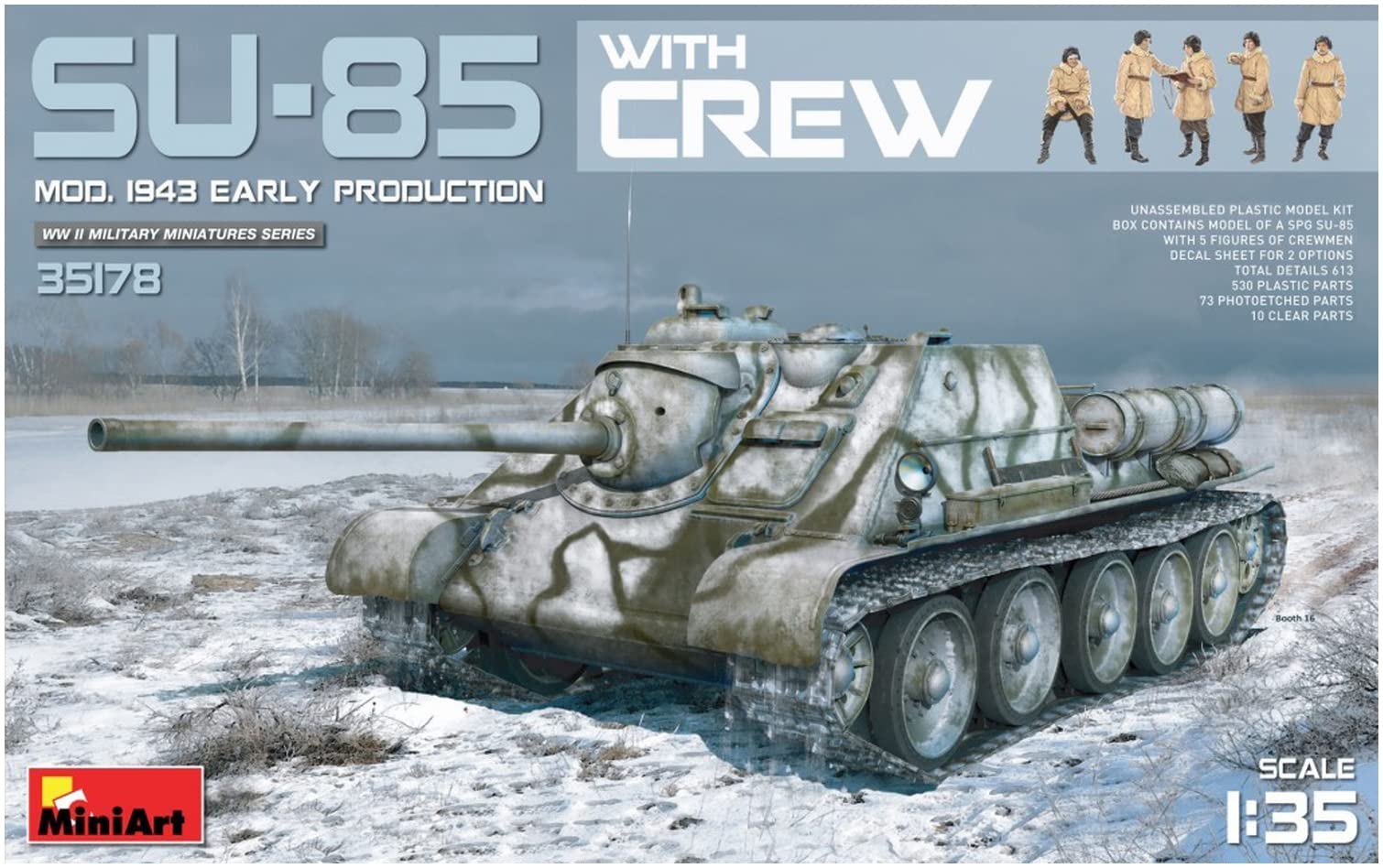 【中古】【非常に良い】ミニアート 1/35 SU-85 Mod.1943初期生産型 防寒服の戦車兵5体付 プラモデル MA35178｜スカイマーケットプラス 19,218円