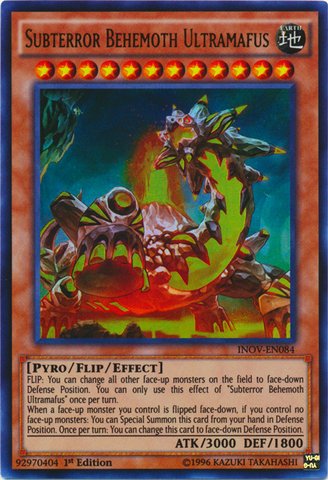 【中古】【非常に良い】遊戯王OCG Subterror Behemoth Ultramafus ウルトラレア 英語版 INOV-EN084-UR - Invasion: Vengeance - 1st Edition -