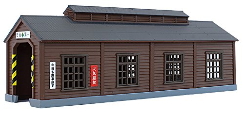 【中古】【非常に良い】ロクハン Zゲージ S051-1 木造機関庫 こげ茶