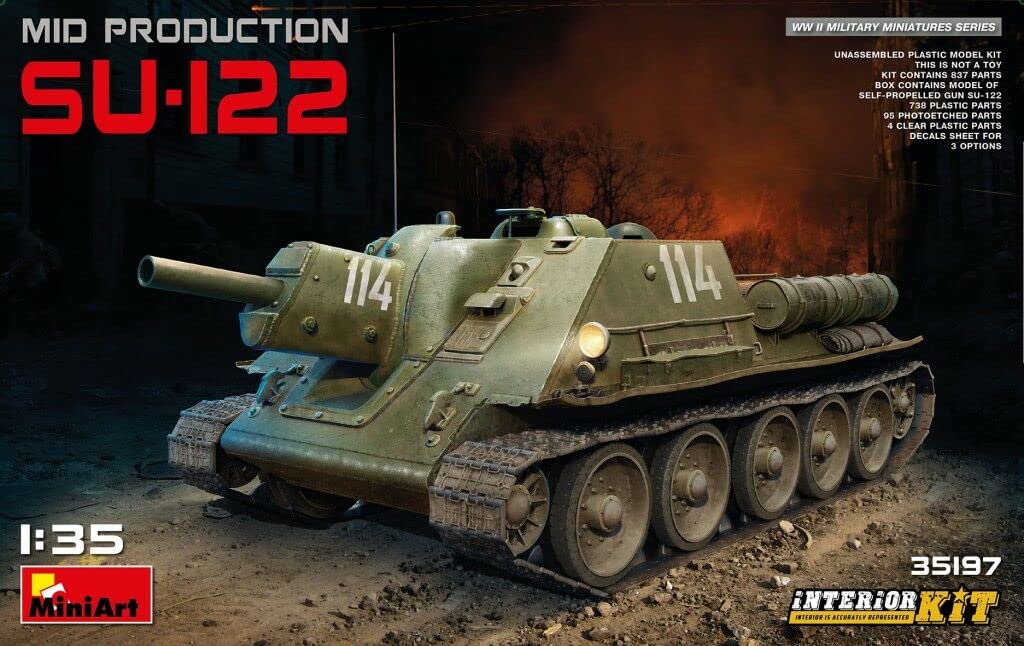 【中古】【非常に良い】ミニアート 1/35 ソ連軍 SU-122中期生産型 フルインテリア/内部再現 プラモデル MA35197