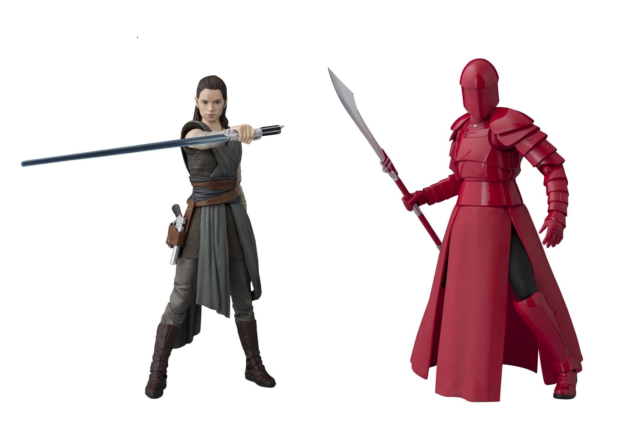 【中古】【非常に良い】S.H.フィギュアーツ スター・ウォーズ　レイ（THE LAST JEDI）、エリート・プレトリアン・ガード（ウィップ スタッフ）（2点同時購入特典 BBユニット付き）