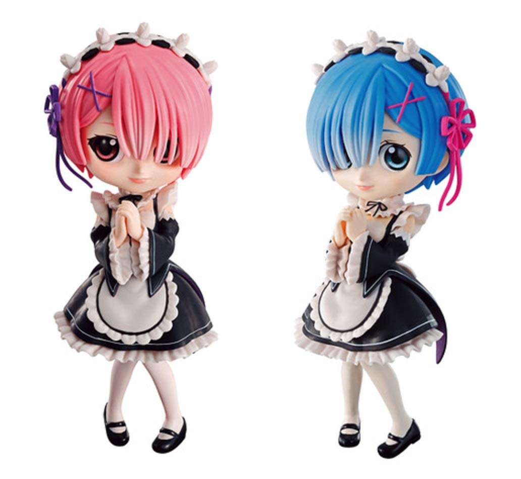 【中古】【非常に良い】バンプレスト Re:ゼロから始める異世界生活 Q posket ラム レム 通常カラー 2種セット