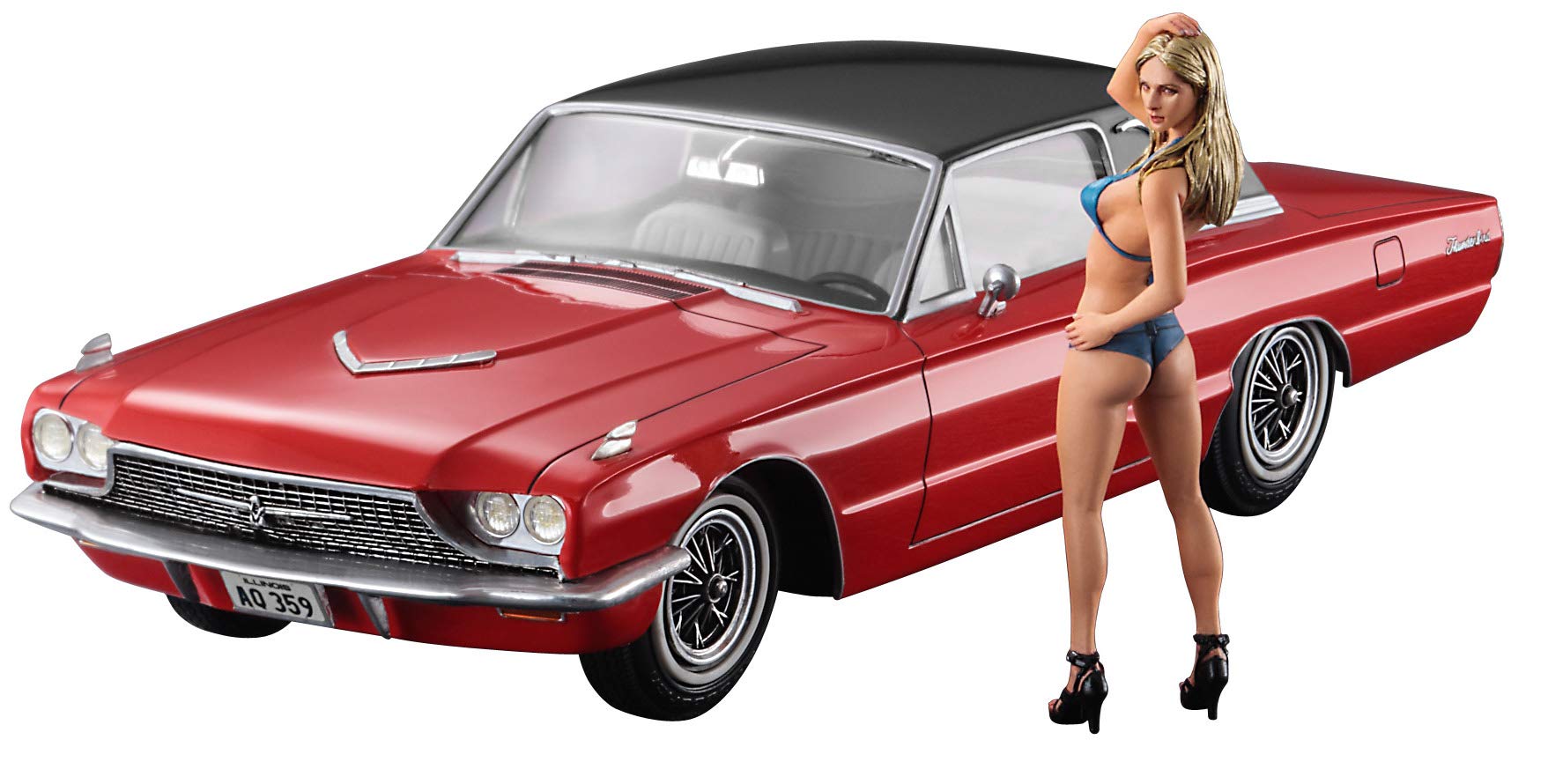【中古】【非常に良い】ハセガワ 1/24 1966 アメリカン クーペ タイプT w/ブロンドガールズ フィギュア プラモデル SP441