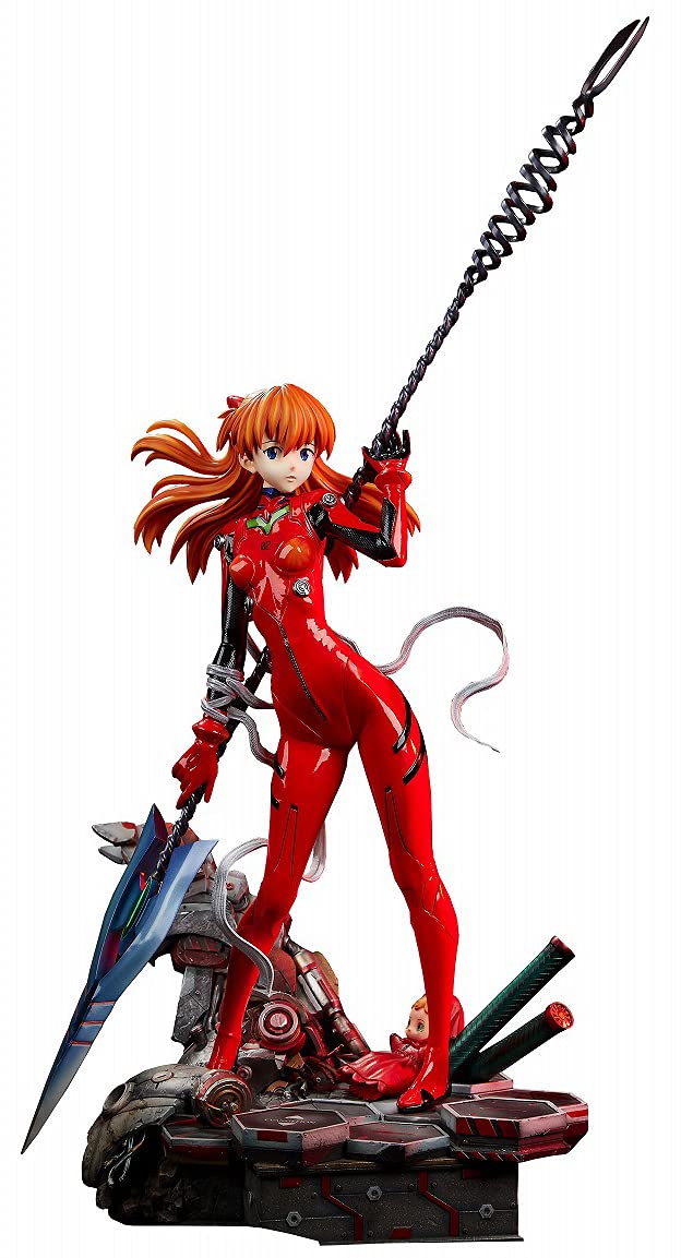 【中古】【非常に良い】スタースペース エヴァンゲリオン ワンダースタチュー 式波・アスカ・ラングレー 1/4スケール ポリストーン・PVC製 塗装済み 完成品 フィギュア