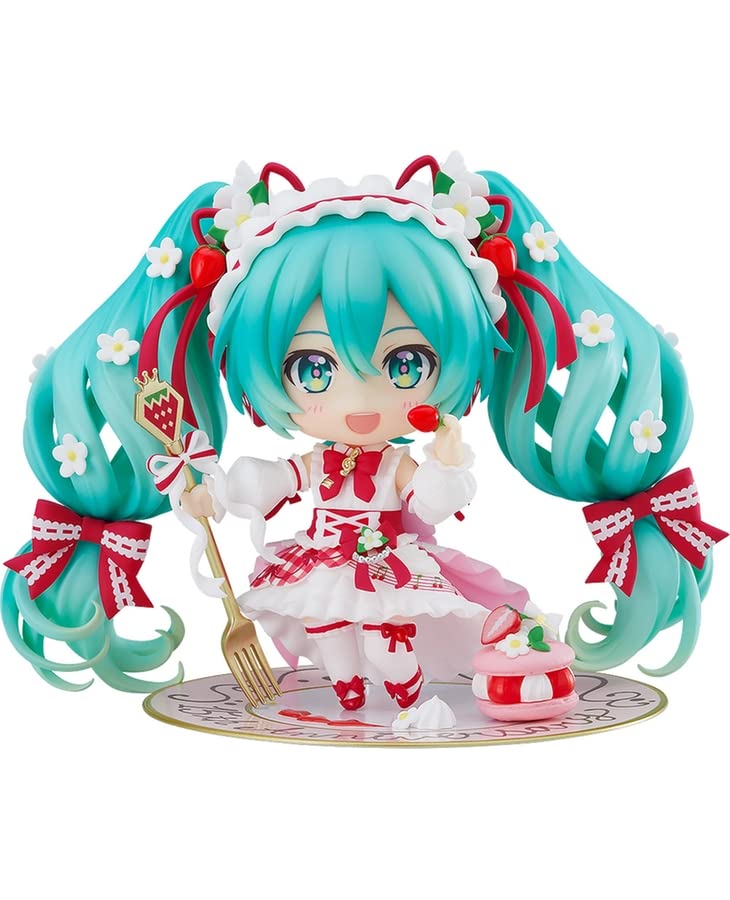 【中古】【非常に良い】ねんどろいど 初音ミク 15th Anniversary Ver.プラスチック製 塗装済み可動フィギュア・ノンスケール・専用台座付属 森倉円氏の描き下ろしビジュアルアクリルスタンド付き｜スカイマーケットプラス