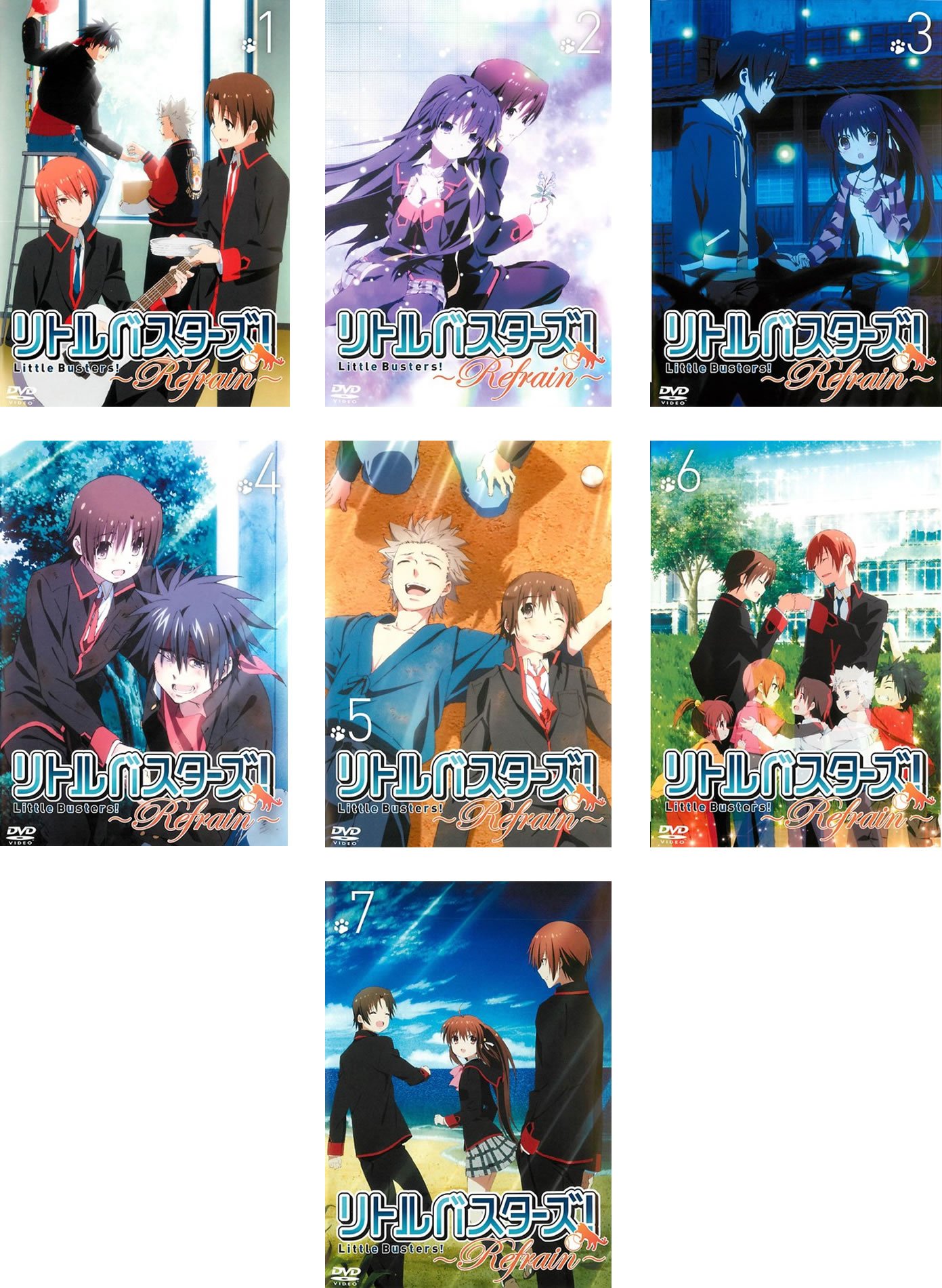【中古】【非常に良い】リトルバスターズ! Refrain [レンタル落ち] 全7巻セット [マーケットプレイスDVDセット商品]｜スカイマーケットプラス